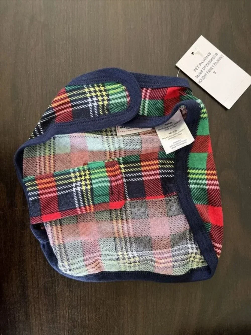NWT Dearfoams Dog Size Small Plaid Dog Pajama Shirt 14